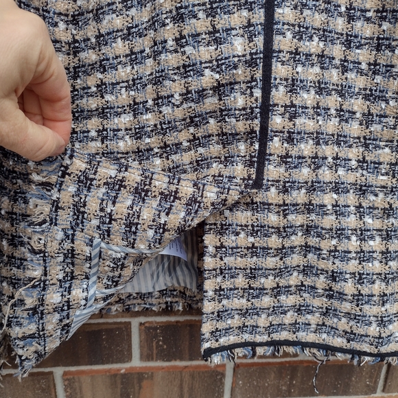 Veronica Beard Theron Tweed Blazer Navy Gold Button Double Breasted 10 NWOT - Picture 9 of 11